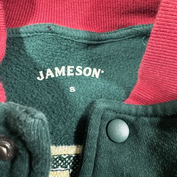 Jameson Whiskey Varsity Snap Button Jacket Cotton Green Red Maroon Men’s Small - Picture 4 of 8